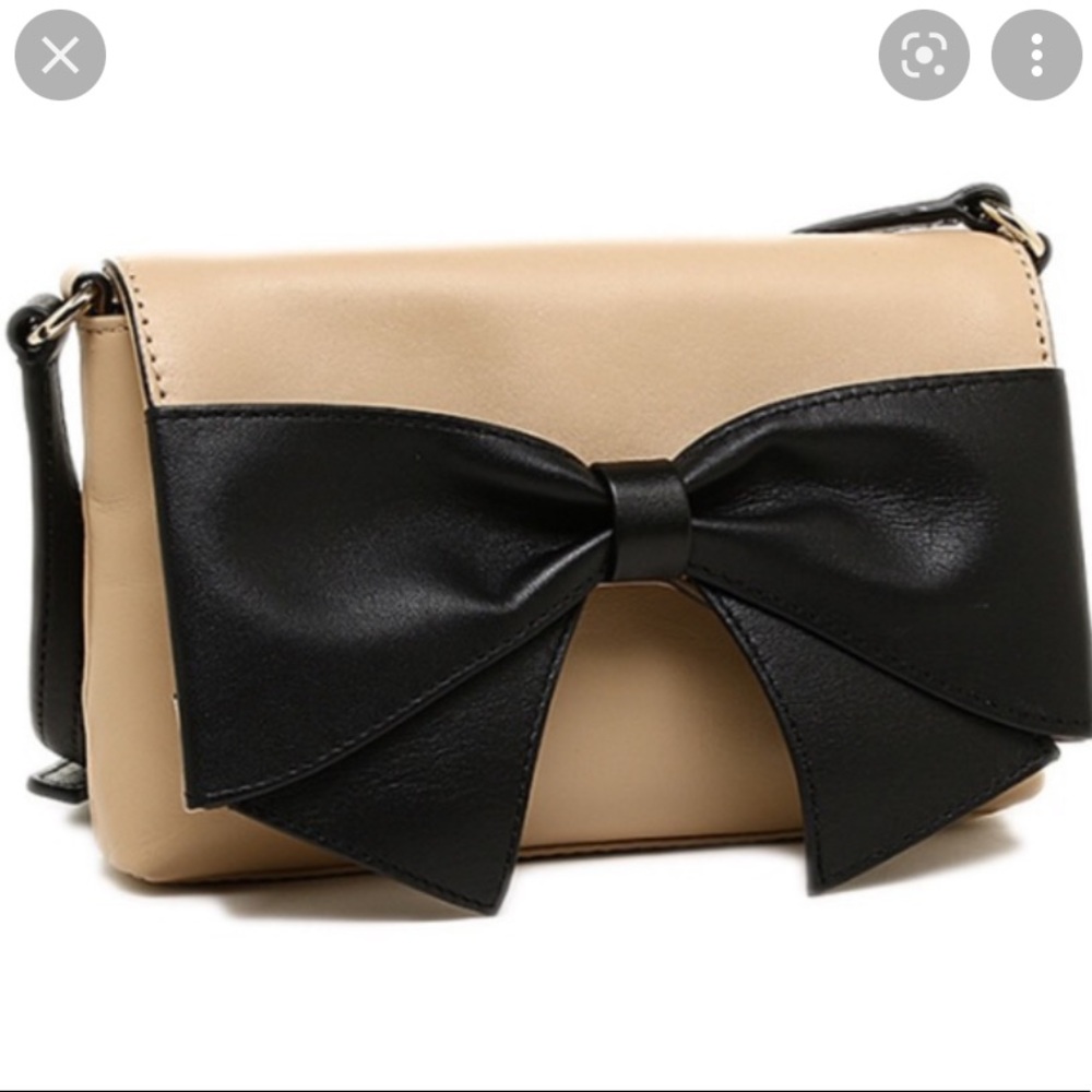 Kate Spade Beige and Black Bow Crossbody Bag